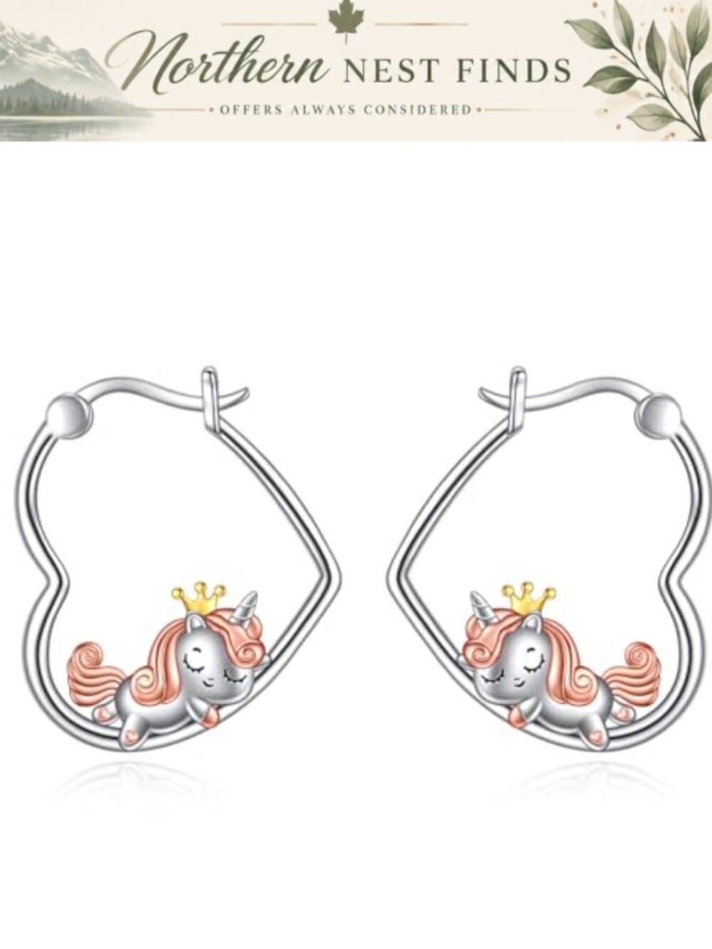 Sterling Silver Animal Heart Hoop Earrings Cute Jewelry Gift for Women
